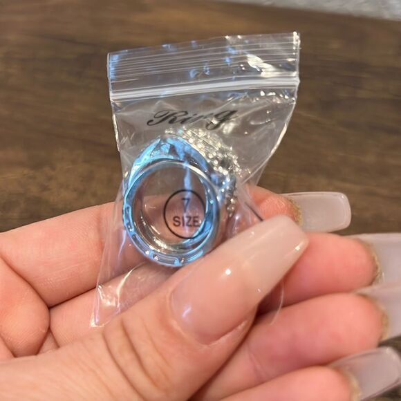 Multi Band Diamond Bride Engagement Statement Ring Set - Picture 10 of 17